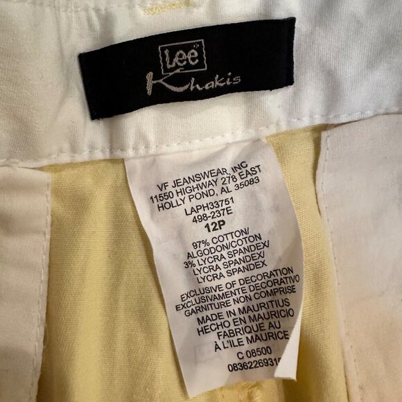 Lee Yellow Stretch Cropped Pants 12 Petite Womens Comfort Fit NEW - Picture 6 of 10